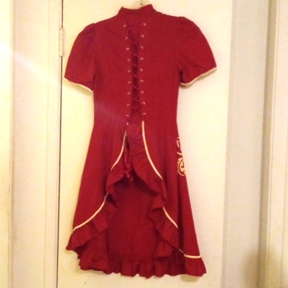 Vintage Lace Up Corset Open Back Dress - Picture 4 of 11